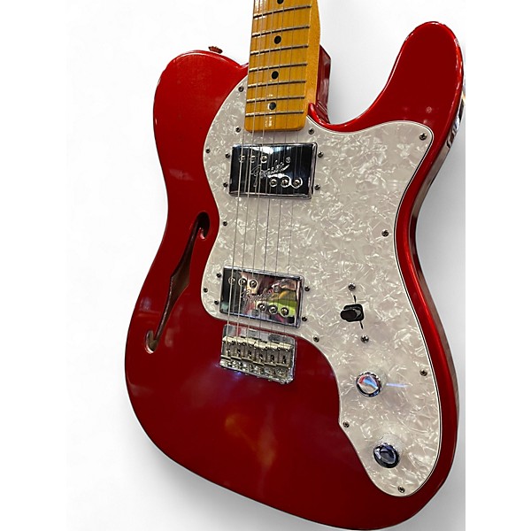 Used 2010s Fender 1972 American Vintage Telecaster Thinline Candy Apple Red Solid Body Electric Guitar