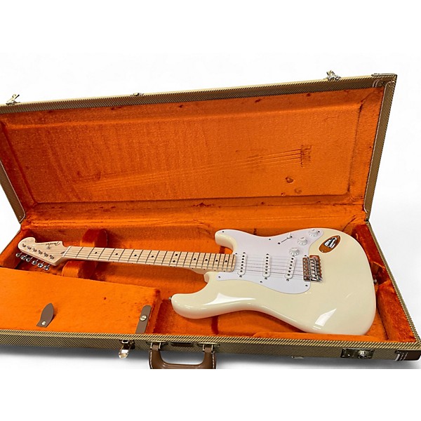 Used Fender Artist Series Eric Clapton Stratocaster Olympic White Solid Body Electric Guitar