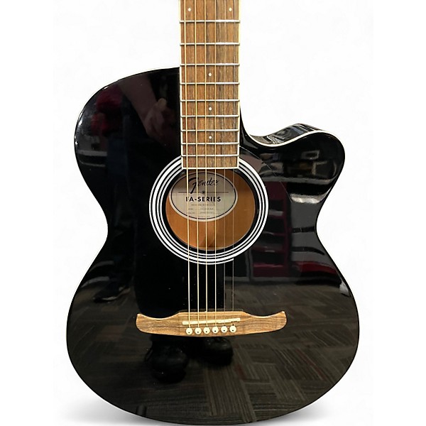 Used Fender FA135CE Concert Black Acoustic Electric Guitar