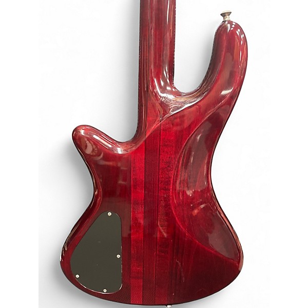 Used Schecter Guitar Research Stiletto Elite 4 String Crimson Red Burst Electric Bass Guitar