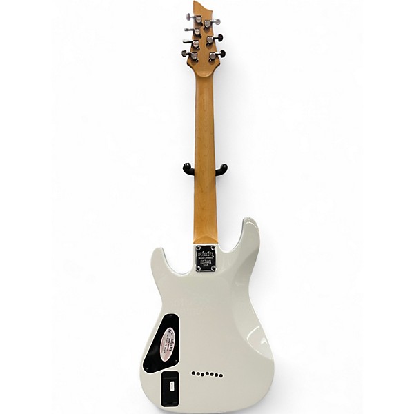 Used Schecter Guitar Research Demon 7 String White Solid Body Electric Guitar