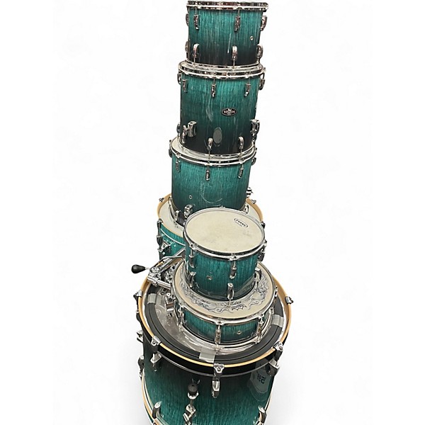 Used Pearl 7 Piece Vision Birch Blue Fade Drum Kit