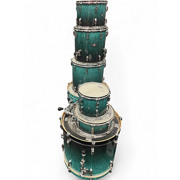 Used Pearl 7 Piece Vision Birch Blue Fade Drum Kit