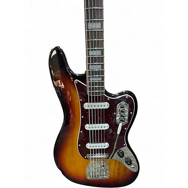 Used Squier Vintage Modified Bass VI 3 Color Sunburst Electric Bass Guitar