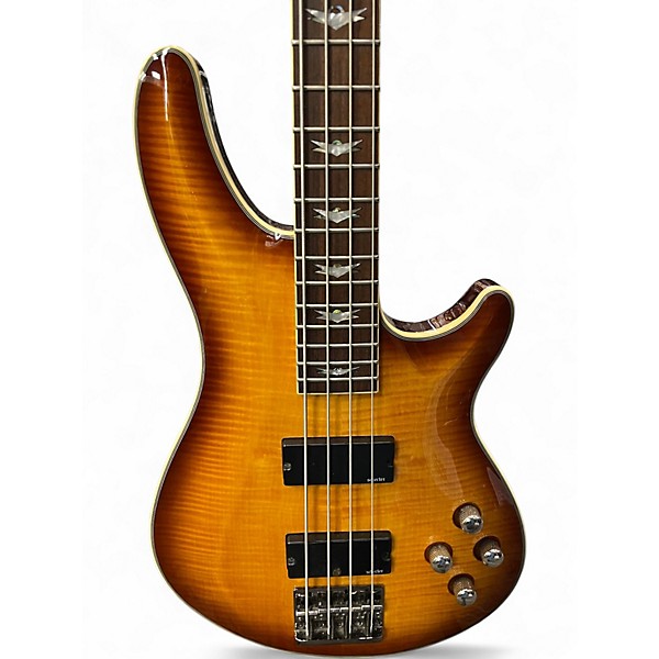 Used Schecter Guitar Research Omen Extreme 4 String Vintage Sunburst Electric Bass Guitar