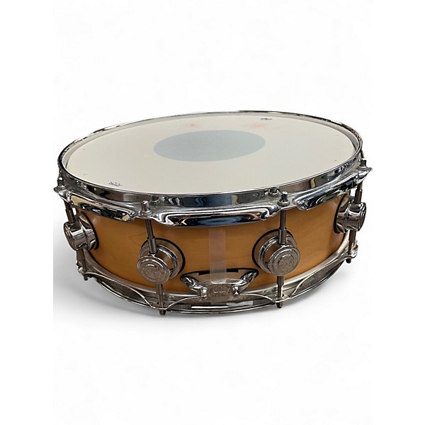 Used 2000s DW 14X4 Collectors Series Piccolo Satin Natural Maple Snare Drum