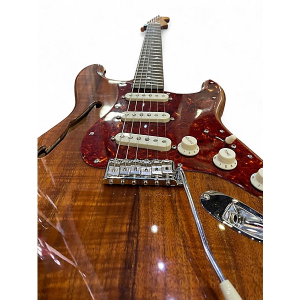 Used 2020 Fender Artisan Koa Thinline Stratocaster Aged Natural Hollow Body Electric Guitar