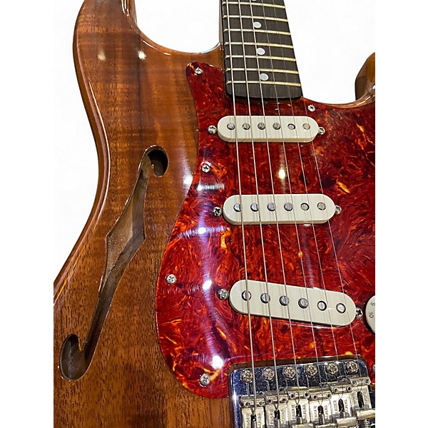 Used 2020 Fender Artisan Koa Thinline Stratocaster Aged Natural Hollow Body Electric Guitar