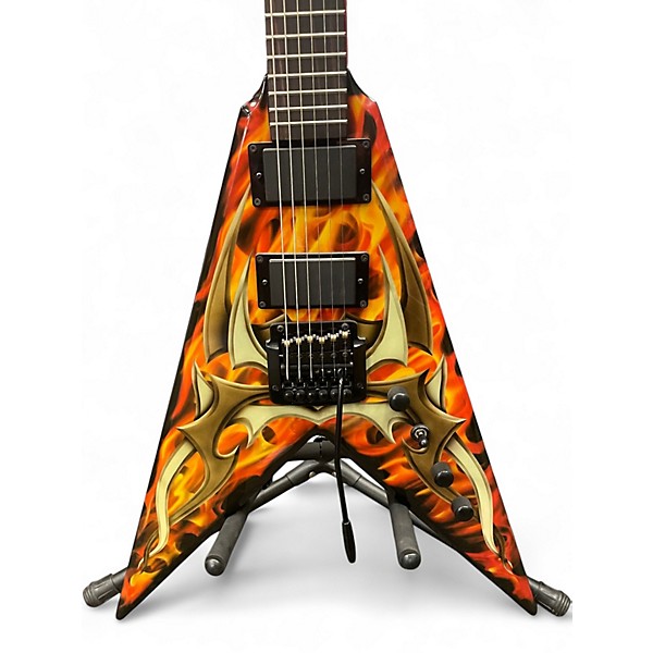 Used B.C. Rich KKV Tribal Flame Tribal Flame Solid Body Electric Guitar