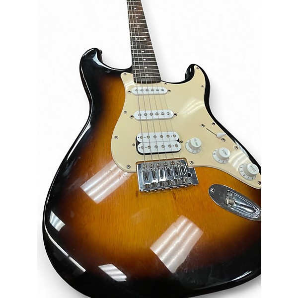 Used Squier Bullet Stratocaster HSS 2 Tone Sunburst Solid Body Electric Guitar