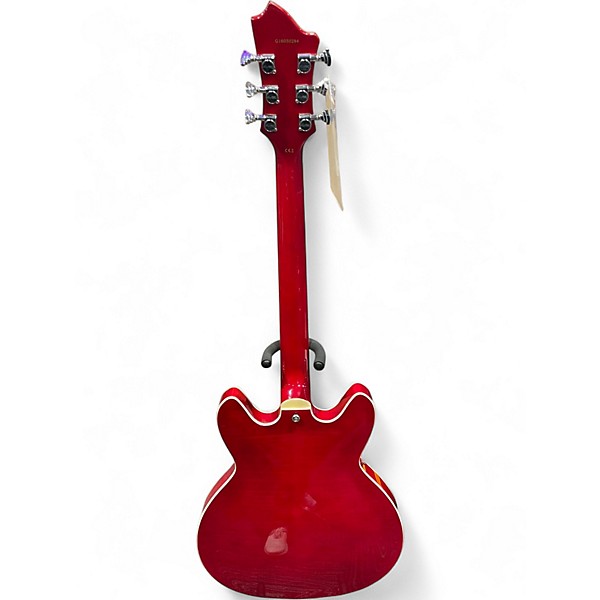 Used Hagstrom SUPER VIKING LEFTY Red Hollow Body Electric Guitar