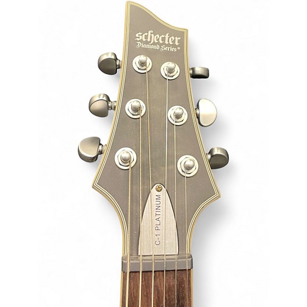 Used Schecter Guitar Research C1 Platinum Translucent Black Solid Body Electric Guitar