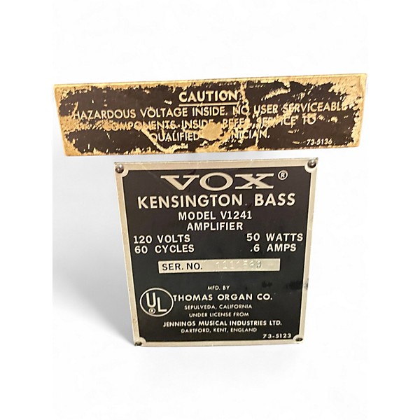 Vintage 1960s VOX KENSINGTON BASS AMP Tube Bass Combo Amp