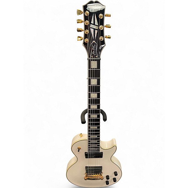 Used Epiphone Matt Heafy Les Paul Custom 7 White Solid Body Electric Guitar