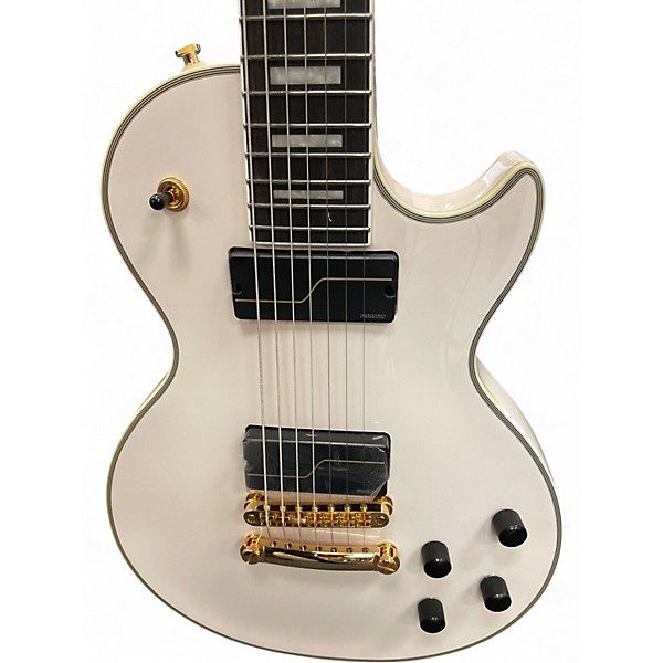 Used Epiphone Matt Heafy Les Paul Custom 7 White Solid Body Electric Guitar