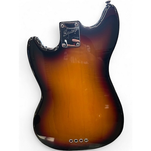 Used Squier Modified Mustang Bass 3 Tone Sunburst Electric Bass Guitar