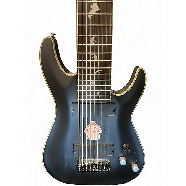 Used Schecter Guitar Research DAMIEN PLATINUM 9-STRING Black Solid Body Electric Guitar