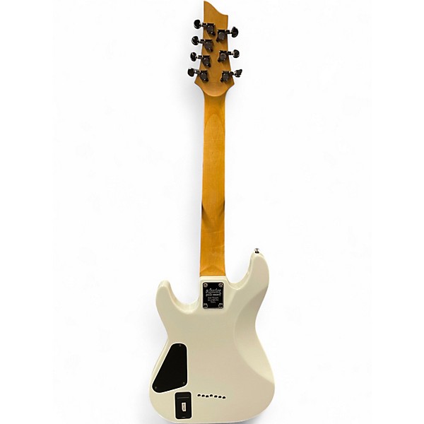 Used Schecter Guitar Research Demon 7 String White Solid Body Electric Guitar