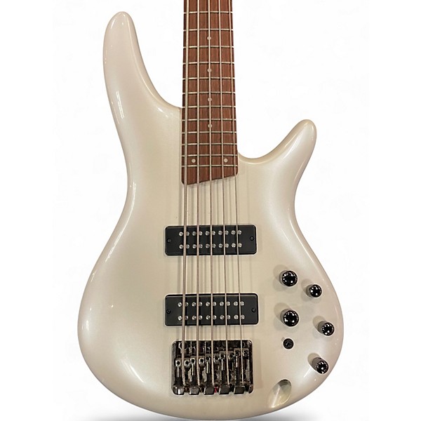 Used Ibanez SR305E Pearl White Electric Bass Guitar