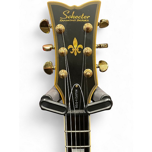 Used Schecter Guitar Research Solo-II Custom Vintage Black Solid Body Electric Guitar
