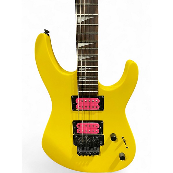 Used Jackson dk2xr Graffiti Yellow Solid Body Electric Guitar