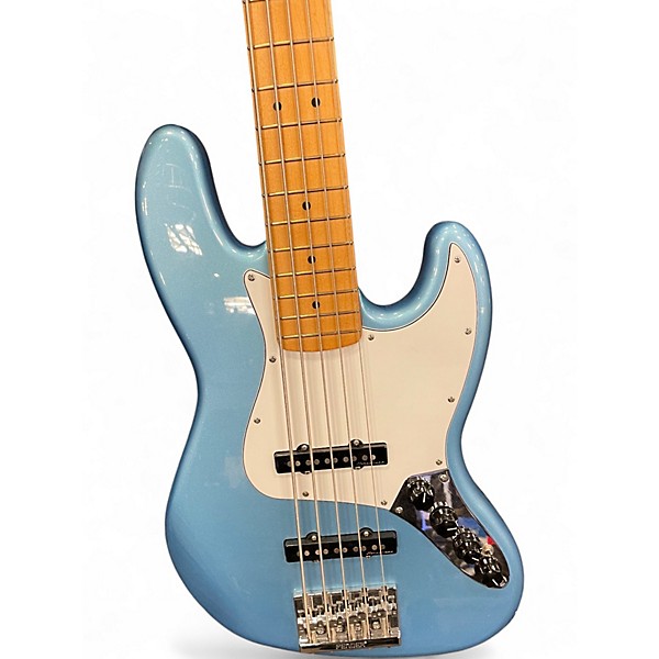 Used Fender Player Plus Jazz Bass V Blue Electric Bass Guitar