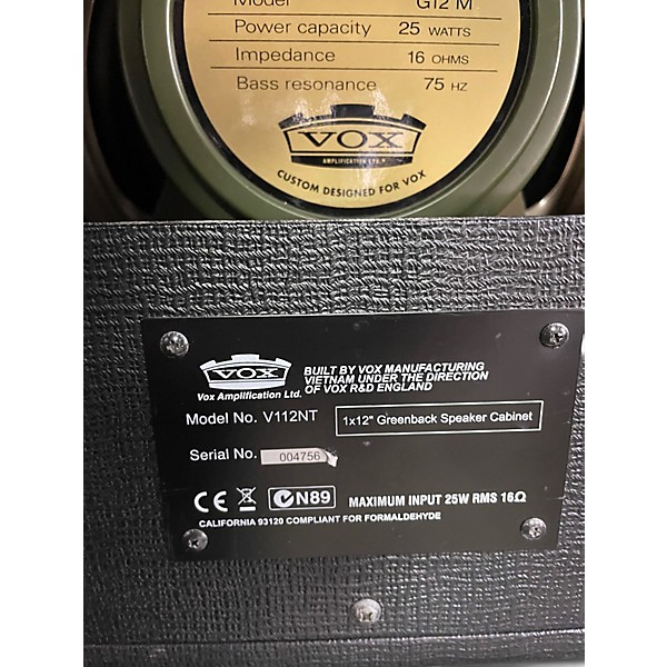 Used VOX V112HTV 1x12 Guitar Cabinet