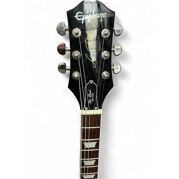 Used Epiphone Les Paul Muse White Glitter Solid Body Electric Guitar