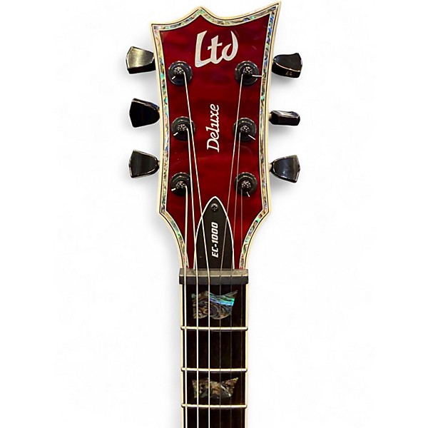 Used 2021 ESP EC1000 Deluxe Crimson Red Trans Solid Body Electric Guitar