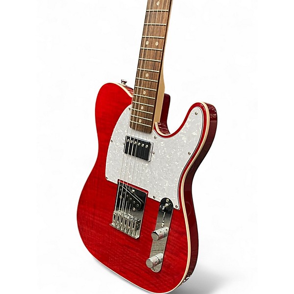 Used Squier Telecaster Affinity Series Telecaster FMT SH Trans Crimson Red Solid Body Electric Guitar