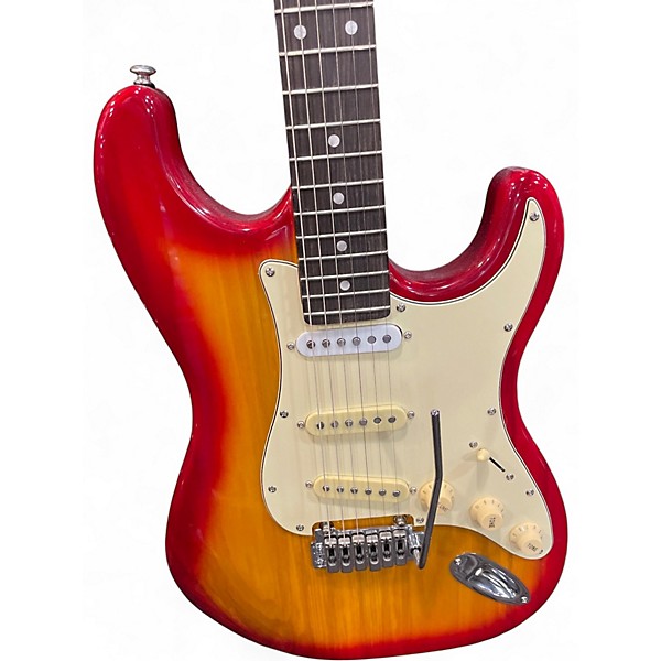 Used Indio Cali Dlx Plus Cherry Sunburst Solid Body Electric Guitar