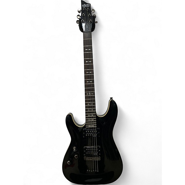Used Schecter Guitar Research Omen 6 Metallic Black Solid Body Electric Guitar