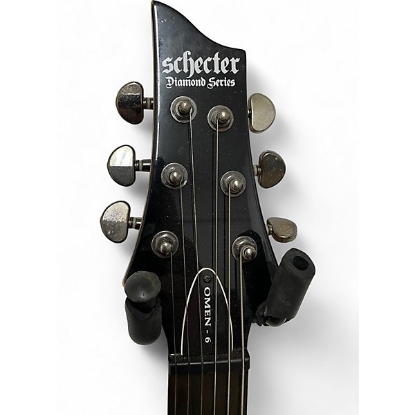 Used Schecter Guitar Research Omen 6 Metallic Black Solid Body Electric Guitar