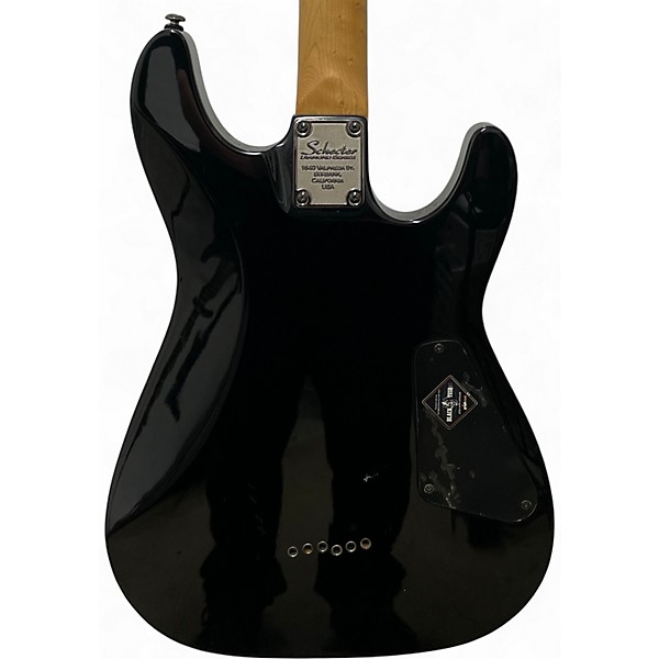 Used Schecter Guitar Research Omen 6 Metallic Black Solid Body Electric Guitar