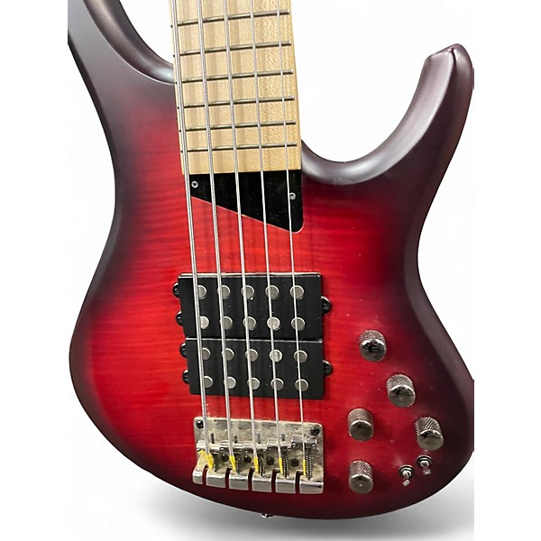 Used MTD KINGSTON SUPER 5 Crimson Red Burst Electric Bass Guitar