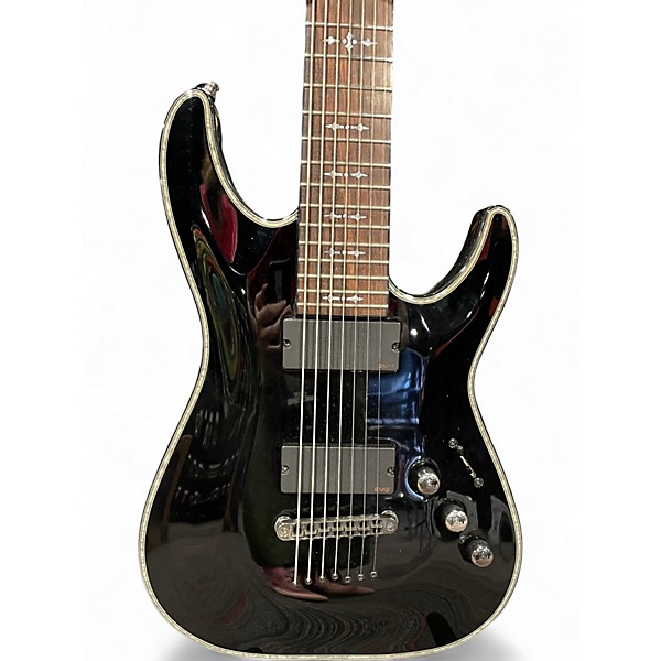 Used Schecter Guitar Research Hellraiser C7 7 String Black Solid Body Electric Guitar