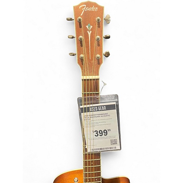 Used Fender Paramount PM-3C Mahogany Acoustic Guitar