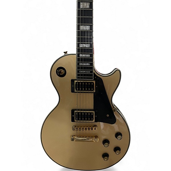 Used Epiphone Les Paul Custom Blackback Pro Antique Ivory Solid Body Electric Guitar