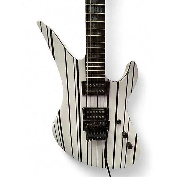 Used Schecter Guitar Research Synyster Gates Signature Standard White with Black Pinstripes Solid Body Electric Guitar