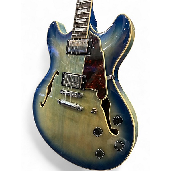 Used 2019 D'Angelico Premier Series DC XT Faded Blue Jean Hollow Body Electric Guitar