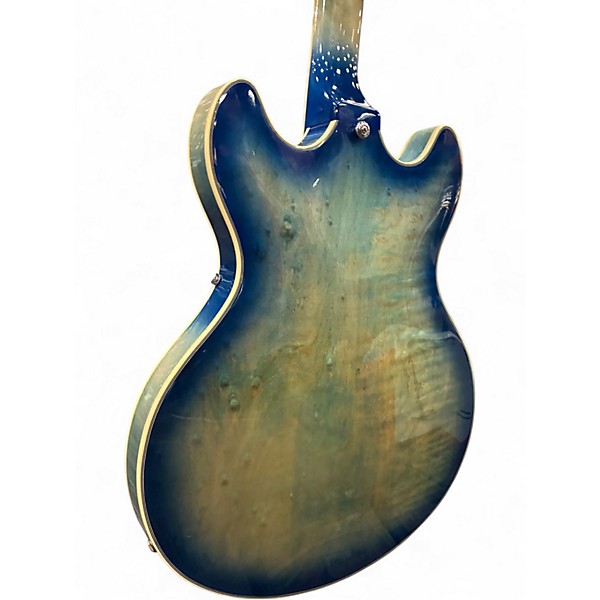 Used 2019 D'Angelico Premier Series DC XT Faded Blue Jean Hollow Body Electric Guitar