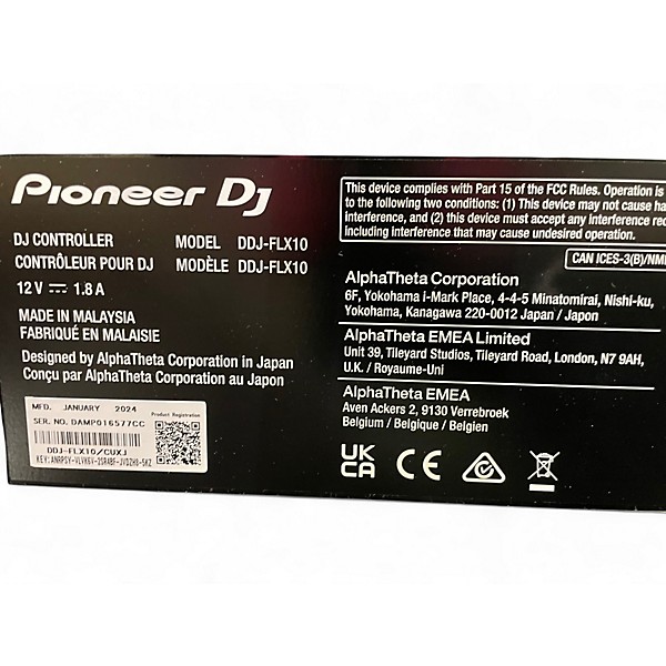 Used Pioneer DJ DDJFLX10 DJ Mixer