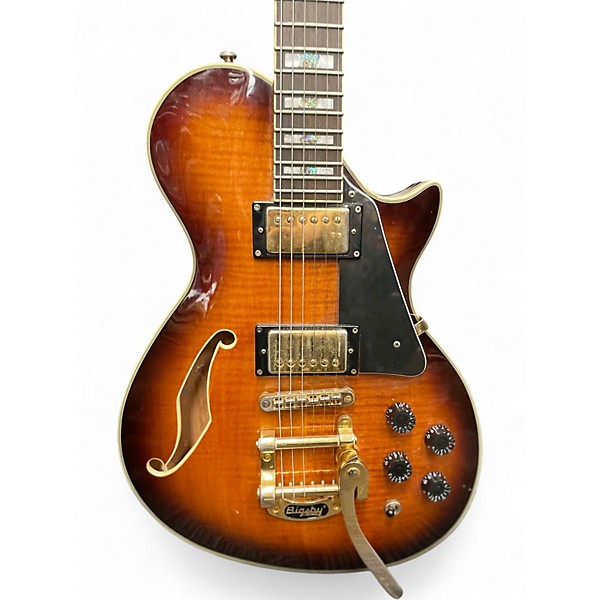 Used ESP LTD Xtone PC1V Tobacco Sunburst Hollow Body Electric Guitar