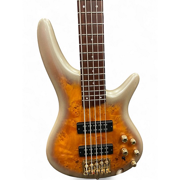 Used Ibanez SR405 5 String 3 Color Sunburst Electric Bass Guitar