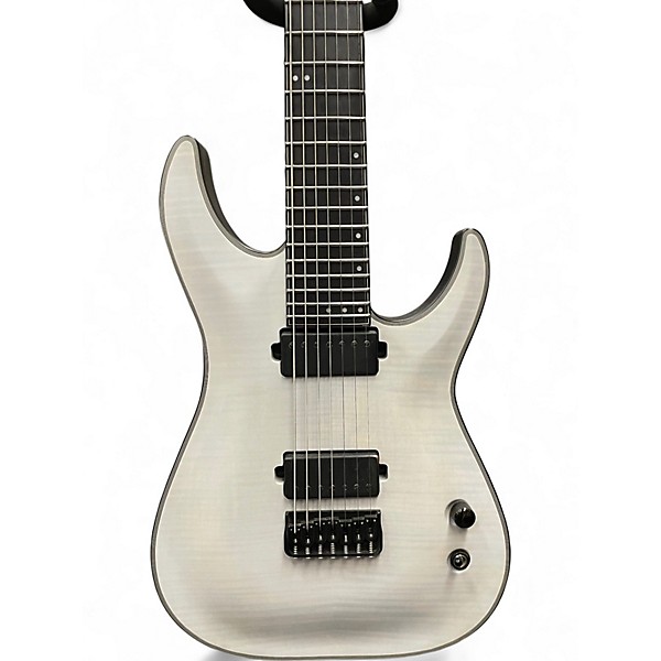 Used Schecter Guitar Research KM7 MkI Satin White Transparent Solid Body Electric Guitar