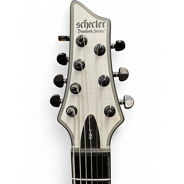 Used Schecter Guitar Research KM7 MkI Satin White Transparent Solid Body Electric Guitar