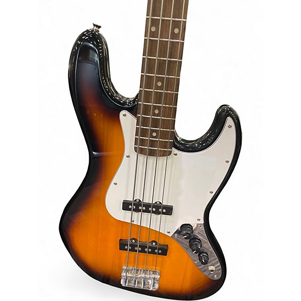 Used Squier Affinity Jazz Bass 3 Tone Sunburst Electric Bass Guitar