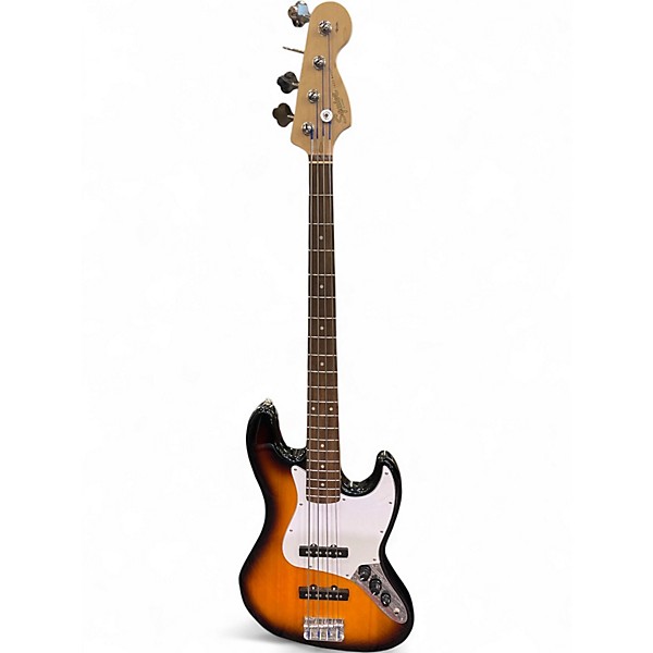 Used Squier Affinity Jazz Bass 3 Tone Sunburst Electric Bass Guitar