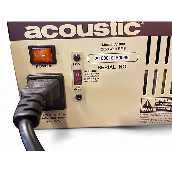Used Acoustic A1000 2x50W Stereo Acoustic Guitar Combo Amp