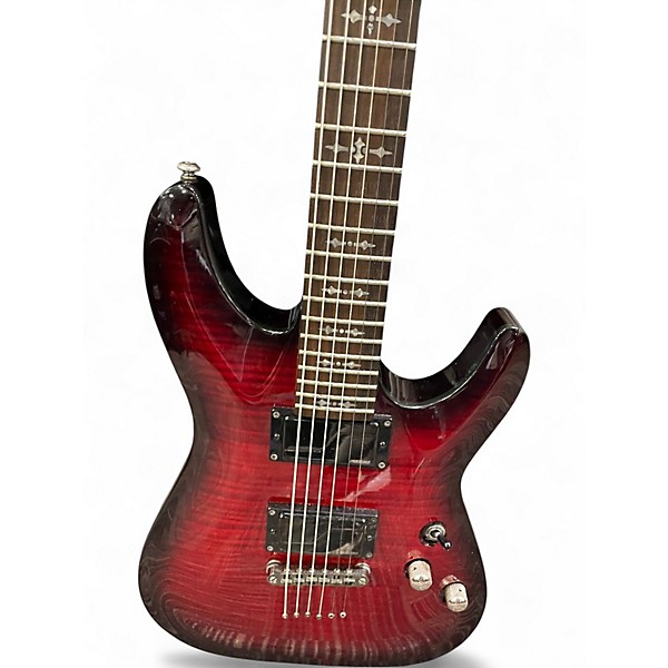 Used Schecter Guitar Research Demon 6 red Solid Body Electric Guitar